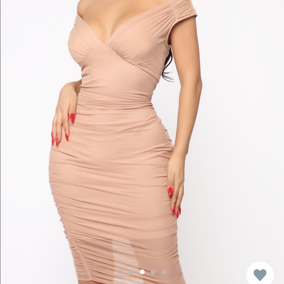 FASHION NOVA TAN DRESS - Picture 3 of 4